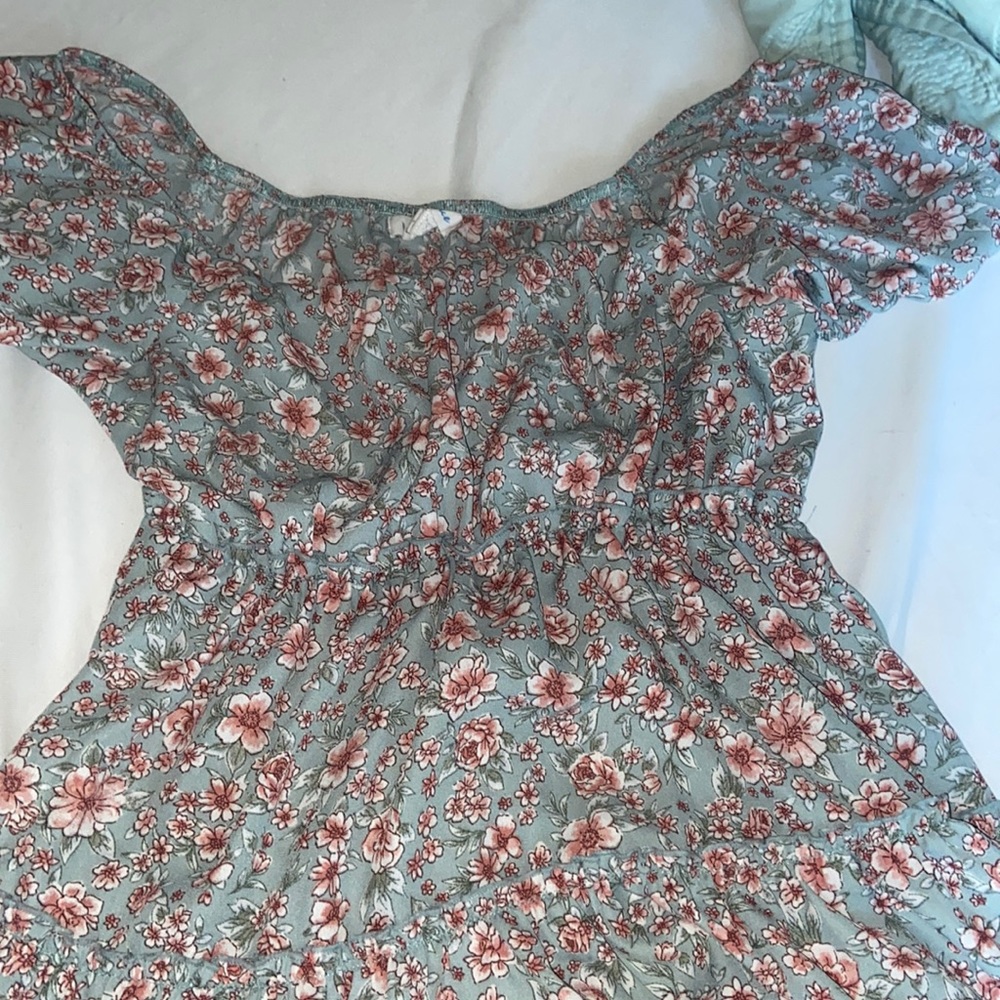 cottage core flowy flower dress